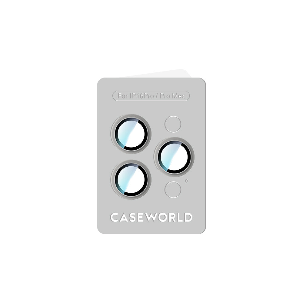 Apple iPhone 16 Pro Max CaseWorld Alloy Serisi Oleofobik Anti Reflective Kamera Lens Koruyucu Gümüş