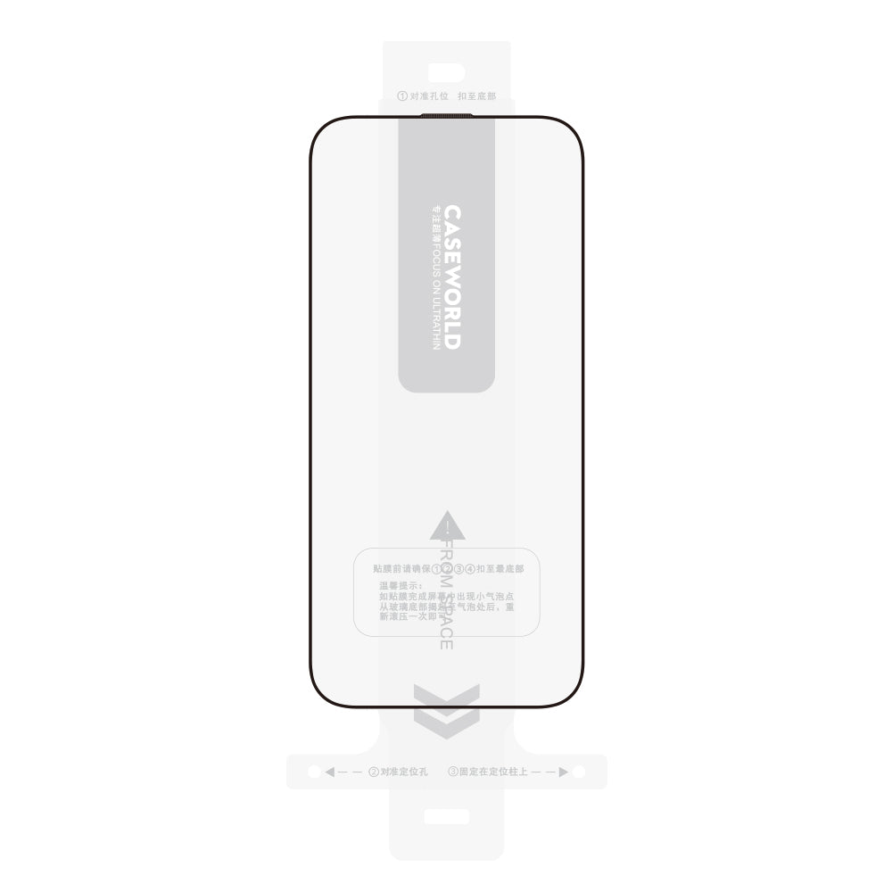 Apple iPhone 16 Pro Max CaseWorld Armor Serisi 0.15mm 3D Temperli Cam Ekran Koruyucu + Uygulama Aparatlı Şeffaf