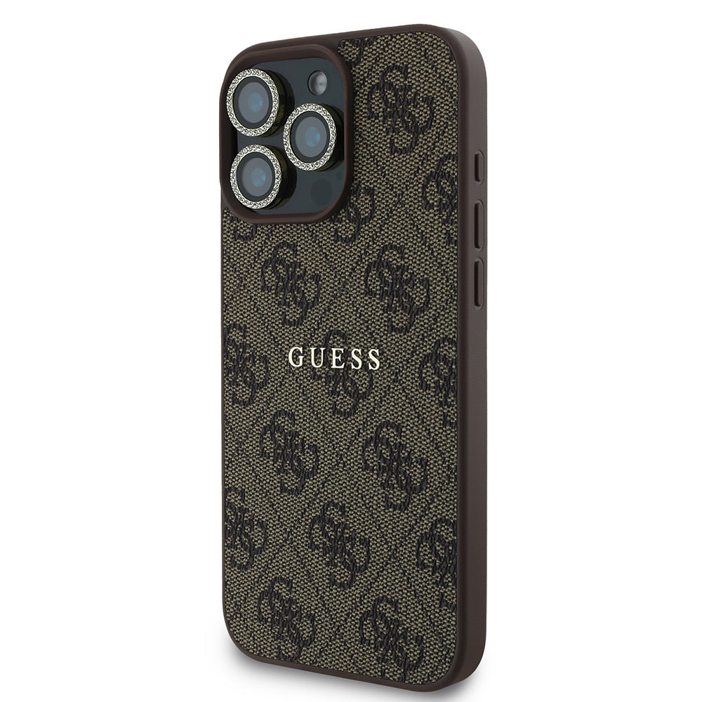 Apple iPhone 16 Pro Max Guess Orjinal Lisanslı Kılıf + Ekran Koruyucu + Lens Koruyucu 3in1 Aksesuar Seti Pembe