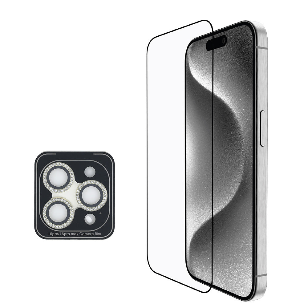 Apple iPhone 16 Pro Max Guess Orjinal Lisanslı Kılıf + Ekran Koruyucu + Lens Koruyucu 3in1 Aksesuar Seti Kahverengi