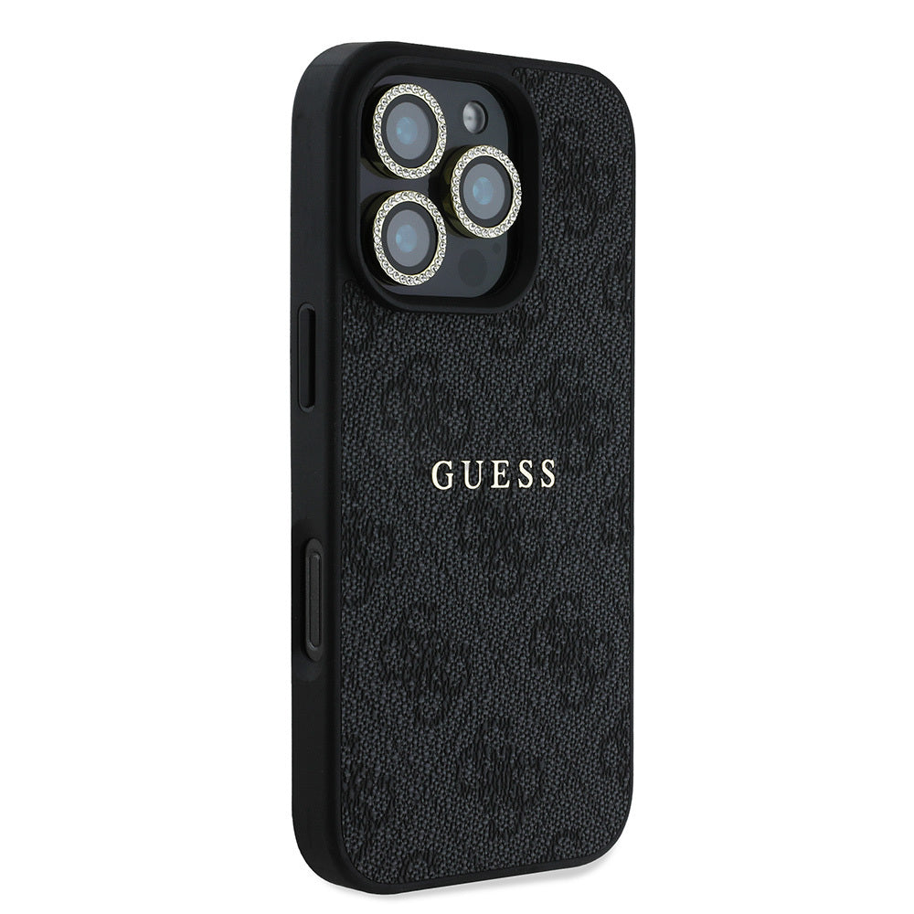 Apple iPhone 16 Pro Max Guess Orjinal Lisanslı Kılıf + Ekran Koruyucu + Lens Koruyucu 3in1 Aksesuar Seti Kahverengi