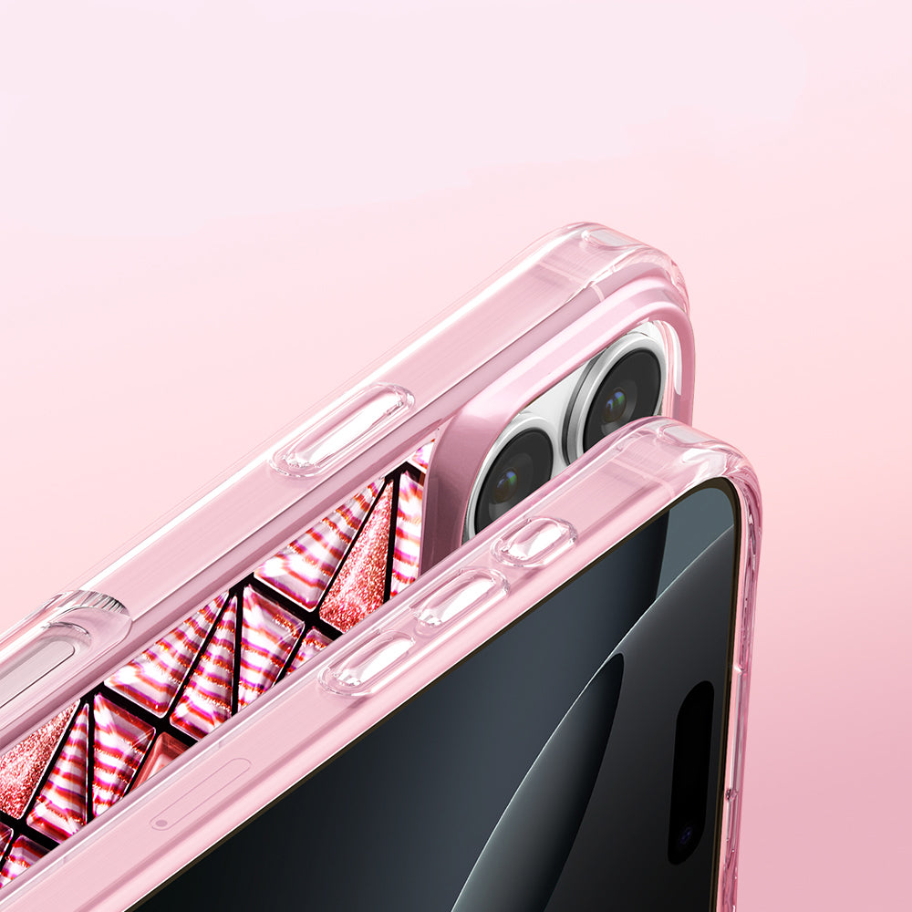 Apple iPhone 16 Pro Max Kılıf 3D Buz Blok Desenli Zore Paris Kairo TPU Kapak Pembe