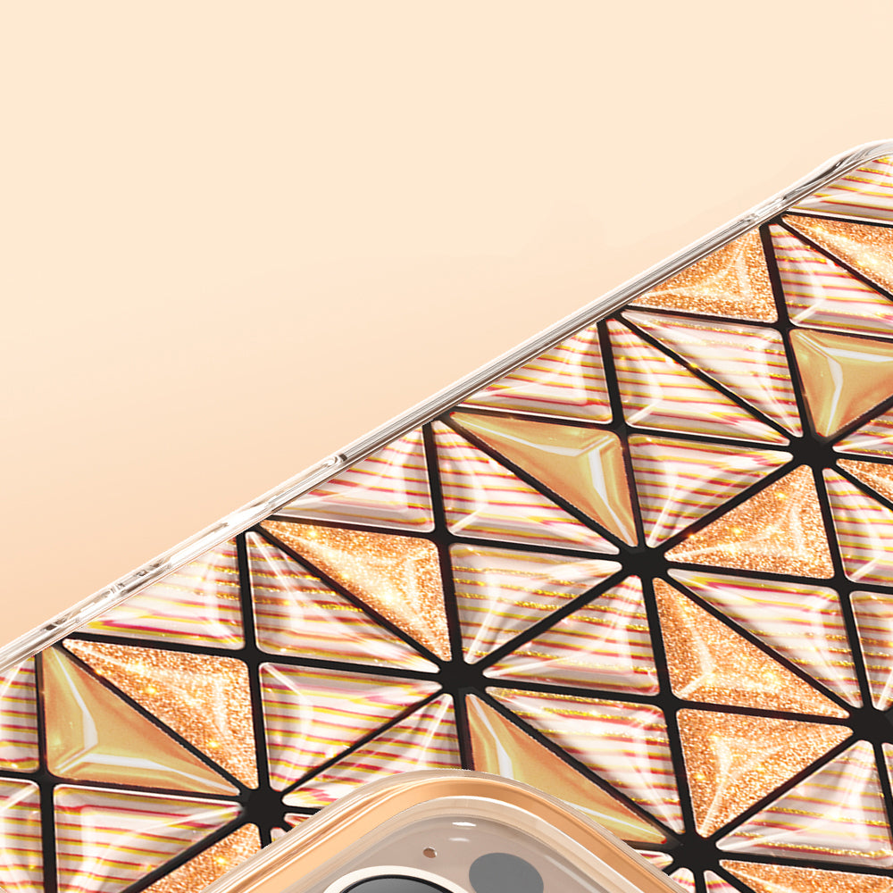 Apple iPhone 16 Pro Max Kılıf 3D Buz Blok Desenli Zore Paris Kairo TPU Kapak Turuncu