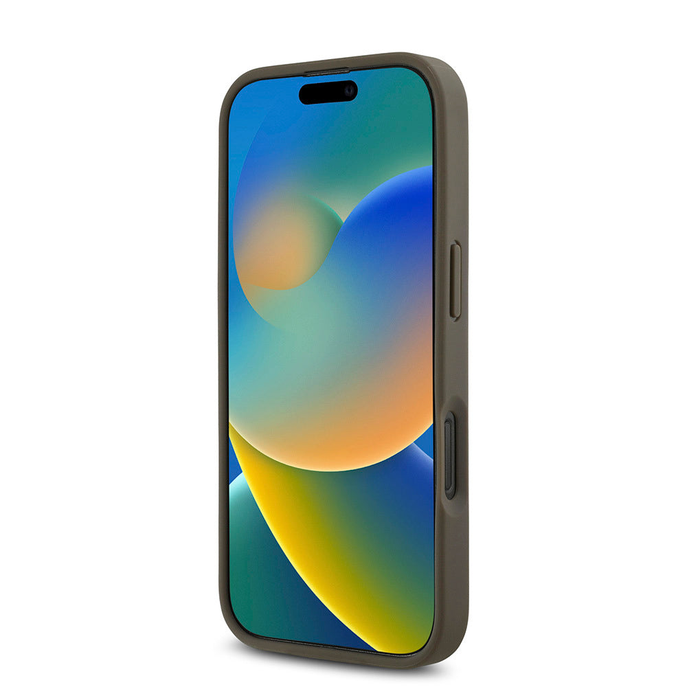 iPhone 16 Pro Max Kılıf DKNY Orjinal Lisanslı Magsafe Şarj Özellikli 3D Yazılı Repeat Pattern Kılıf Kahverengi