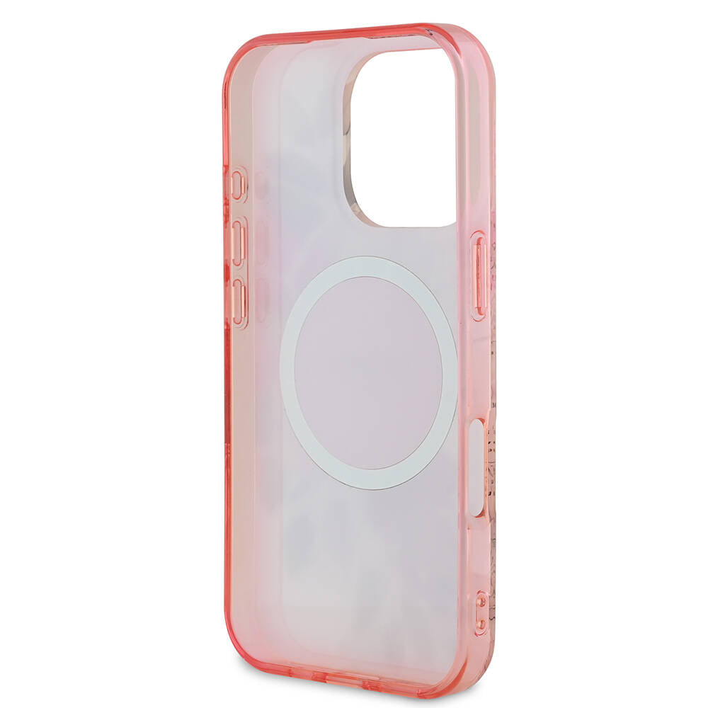 Apple iPhone 16 Pro Max Kılıf Guess Orjinal Lisanslı Magsafe Şarj Özellikli Flower Tonal Circle Kapak Yeşil