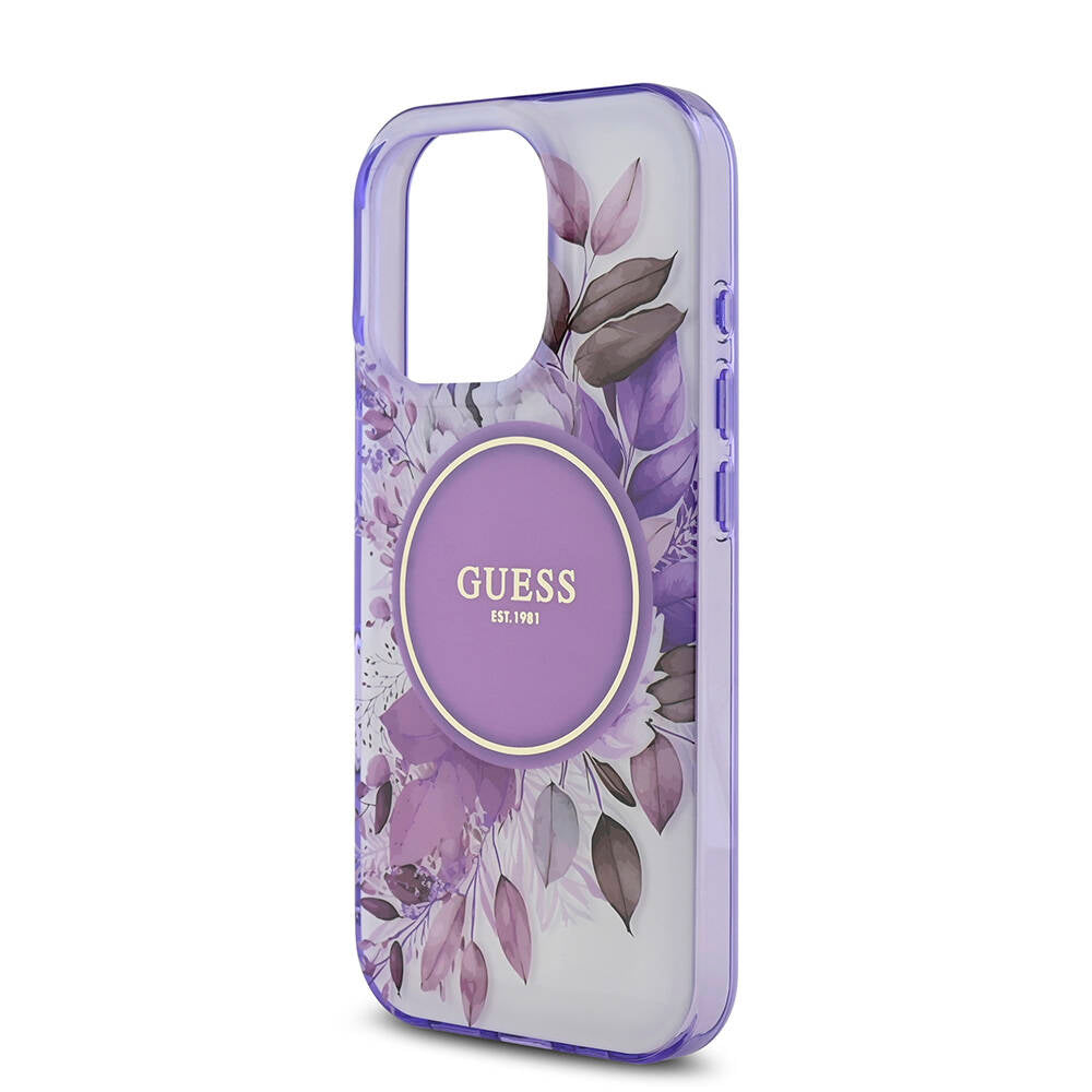 Apple iPhone 16 Pro Max Kılıf Guess Orjinal Lisanslı Magsafe Şarj Özellikli Flower Tonal Circle Kapak Yeşil