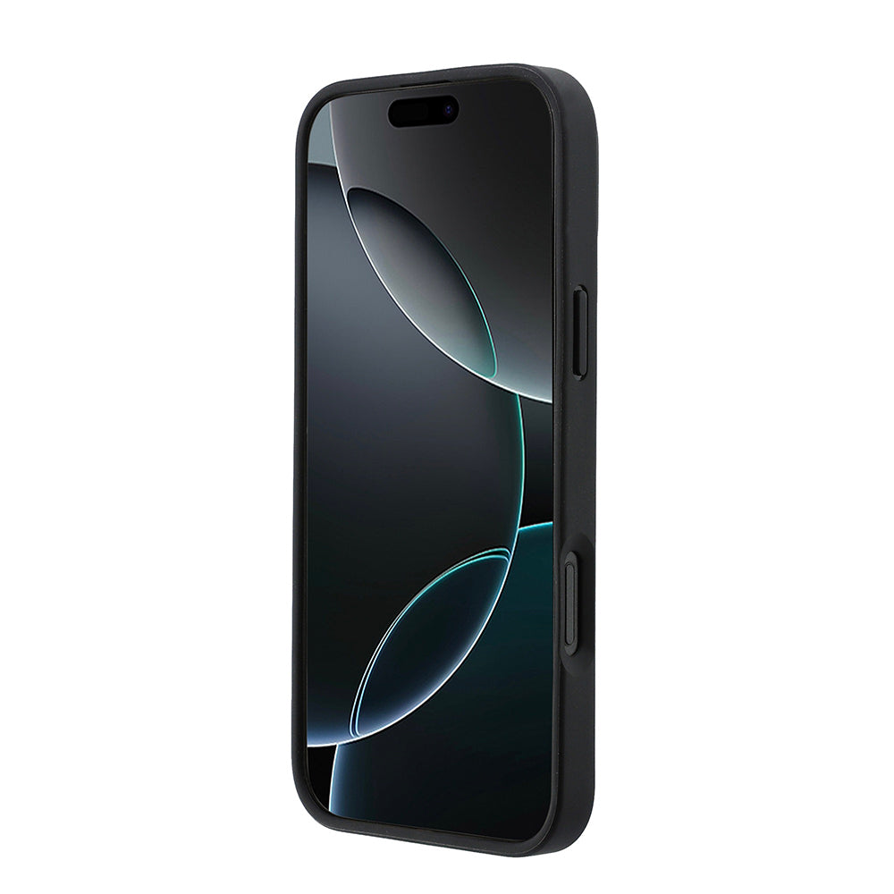 Apple iPhone 16 Pro Max Kılıf Lacoste Orjinal Lisanslı M-safe Şarj Özellikli PU Deri Tasarımlı Kartlıklı Karışık Monogram Desenli Kapak Kahverengi