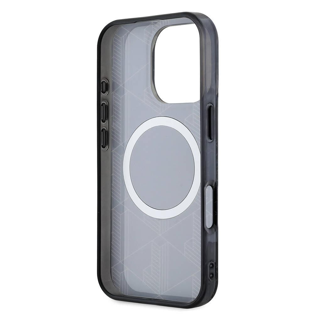 iPhone 16 Pro Max Kılıf Lacoste Orjinal Lisanslı Magsafe Şarj Özellikli IML Baskılı Gümüş Timsah Logolu Monogram Kılıf Yeşil