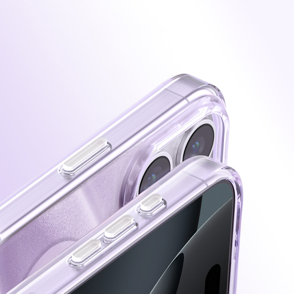 Apple iPhone 16 Pro Max Kılıf M-Safe Şarj Özellikli Orjinal Swarovski Taşlı Zore Paris Rovix Sert PC Kapak Açık Mor