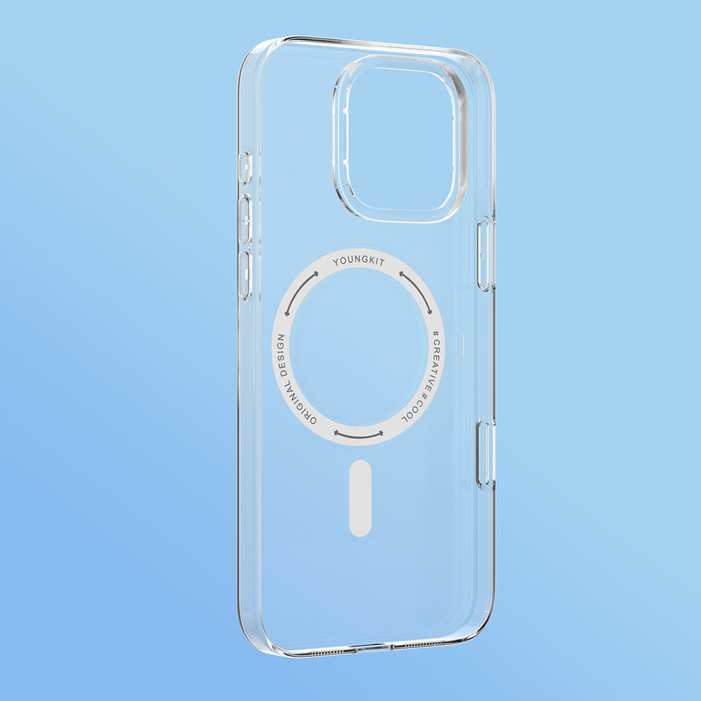 Apple iPhone 16 Pro Max Kılıf M-safe Şarj Özellikli Youngkit Ice Serisi Kapak Şeffaf