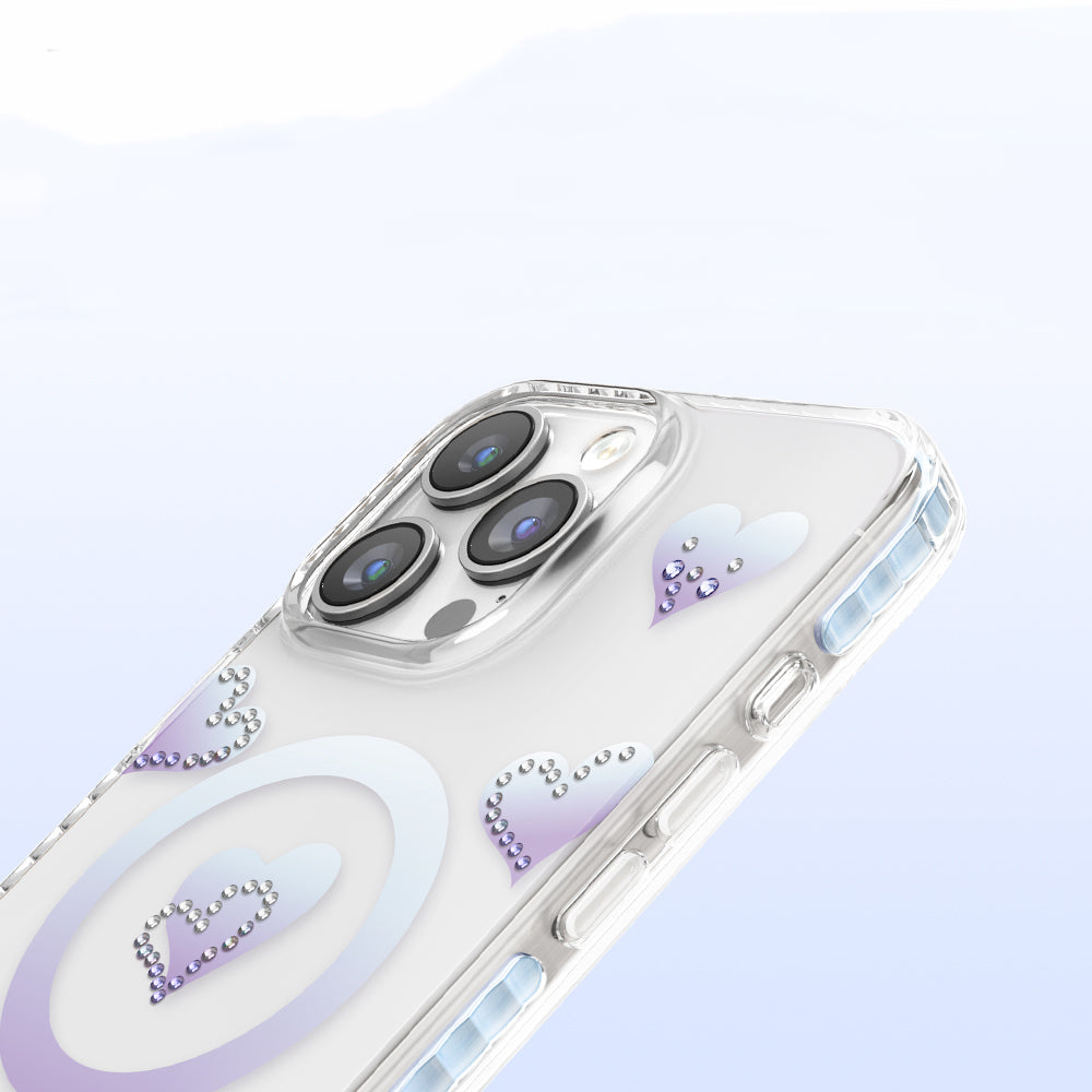 Apple iPhone 16 Pro Max Kılıf M-Safe Şarj Özellikli Zore Paris Elvo Sert PC Kapak Mavi