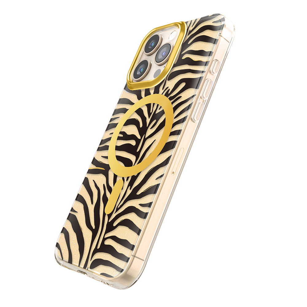 Apple iPhone 16 Pro Max Kılıf M-Safe Şarj Özellikli Zore Paris Veyro TPU Kapak Gold