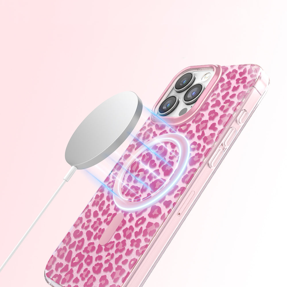 Apple iPhone 16 Pro Max Kılıf M-Safe Şarj Özellikli Zore Paris Veyro TPU Kapak Pembe