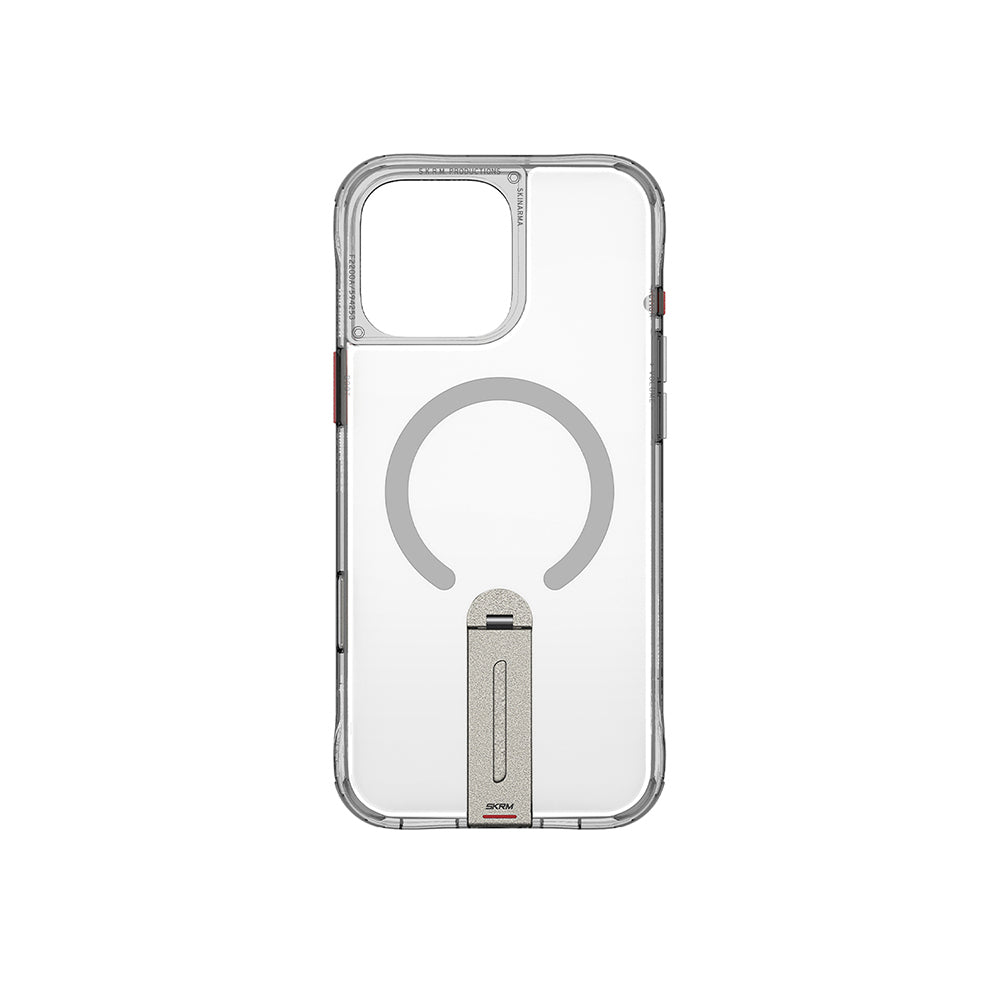 Apple iPhone 16 Pro Max Kılıf Magsafe Şarj Özellikli 360 Derece Dönebilen Standlı Skinarma Helix Kapak Titanyum