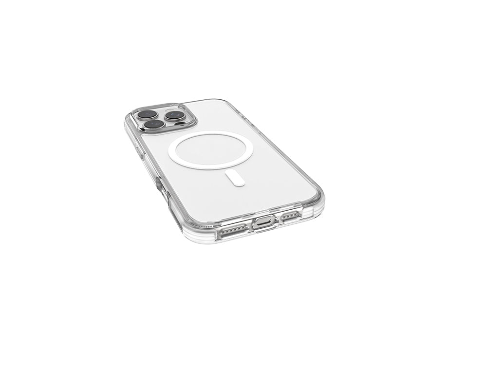 iPhone 16 Pro Max Kılıf Magsafe Şarj Özellikli Airbag Tasarımlı Raptic Clear Serisi Şeffaf Kılıf Beyaz