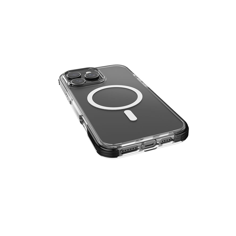 iPhone 16 Pro Max Kılıf Magsafe Şarj Özellikli Airbag Tasarımlı Raptic Clear Serisi Şeffaf Kılıf Siyah