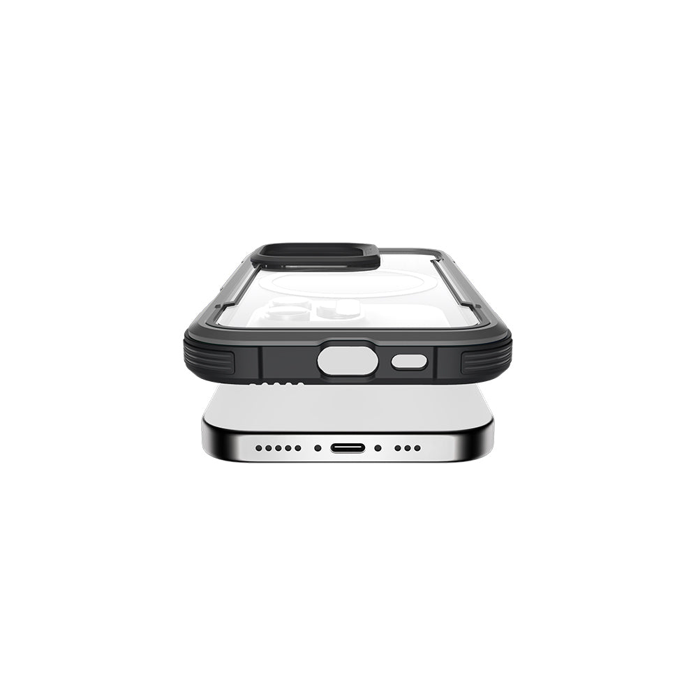 iPhone 16 Pro Max Kılıf Magsafe Şarj Özellikli Airbagli Raptic Shield Serisi Şeffaf Arka Yüzey Kılıf Colorful