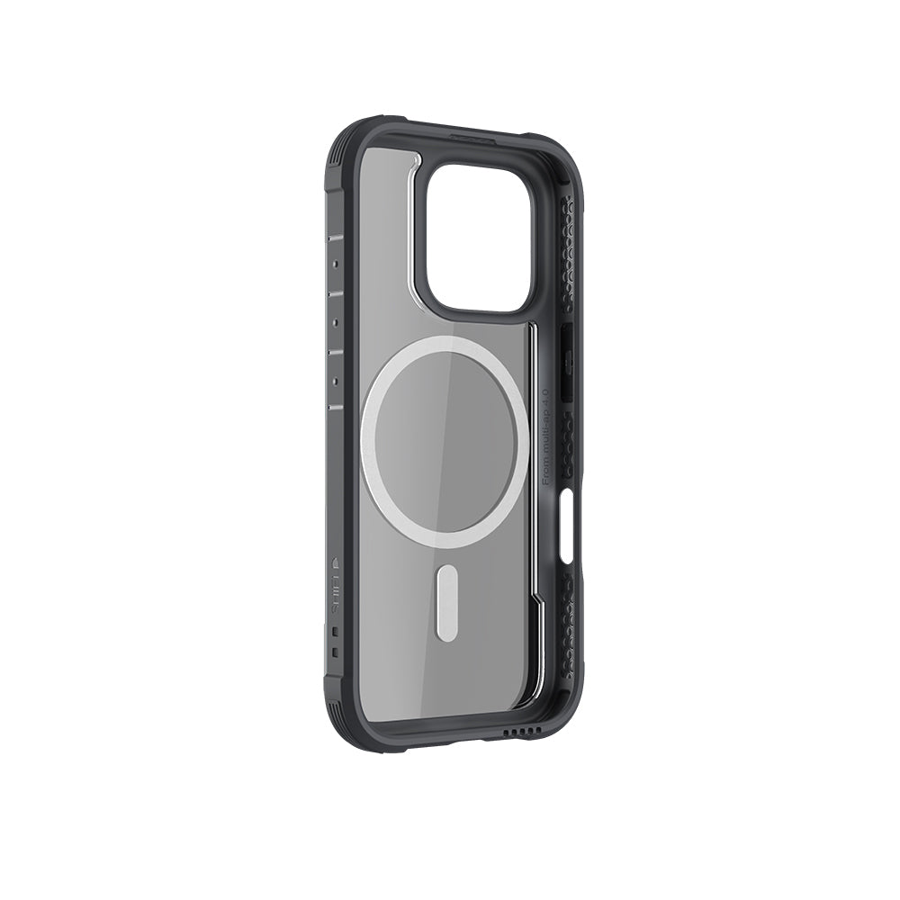 iPhone 16 Pro Max Kılıf Magsafe Şarj Özellikli Airbagli Raptic Shield Serisi Şeffaf Arka Yüzey Kılıf Colorful