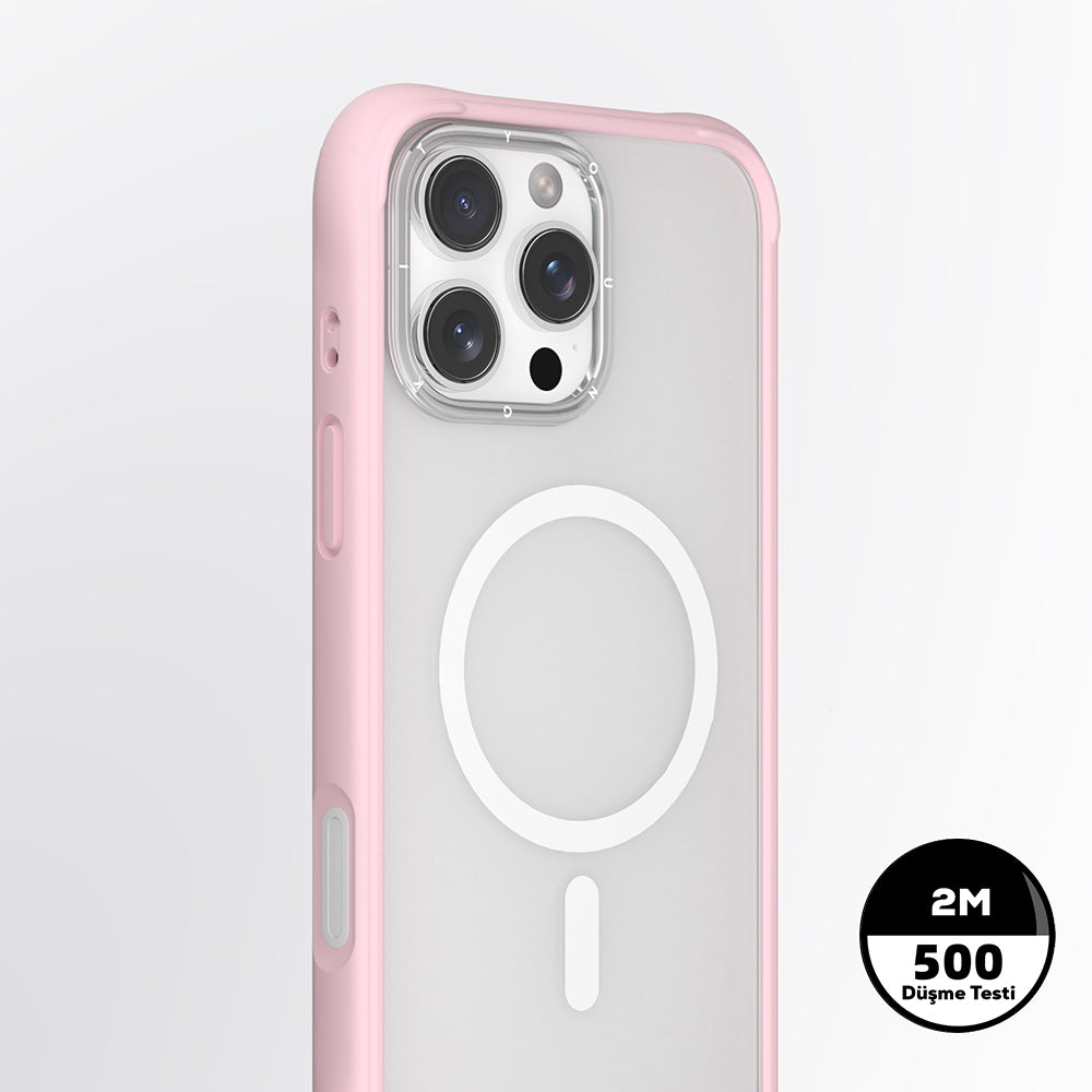 Apple iPhone 16 Pro Max Kılıf Magsafe Şarj Özellikli Airbagli Youngkit Dynamic 2 Serisi Kapak Pembe