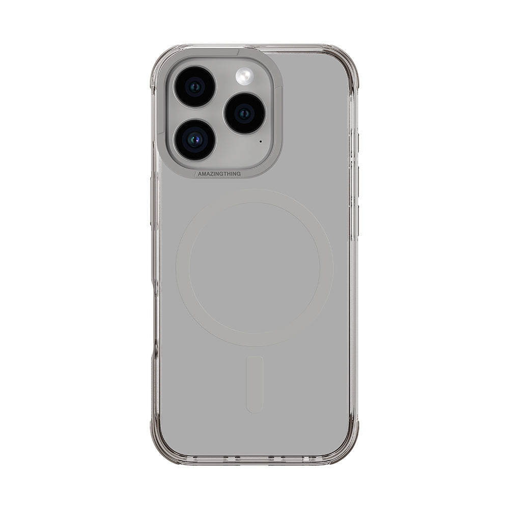 iPhone 16 Pro Max Kılıf Magsafe Şarj Özellikli Amazingthing Omni Serisi Kılıf Gri