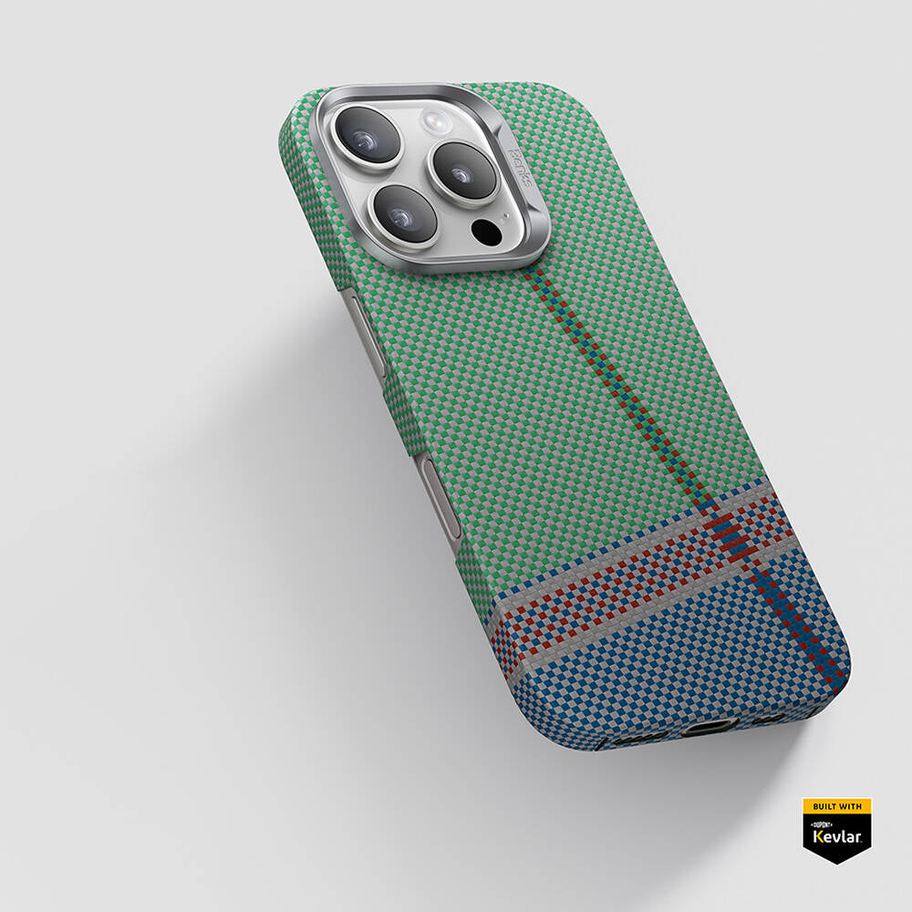 iPhone Magsafe Şarj Özellikli Karbon Fiber Tasarımlı Benks Passion Green ArmorAir Kevlar Kapak - enzaksesuar