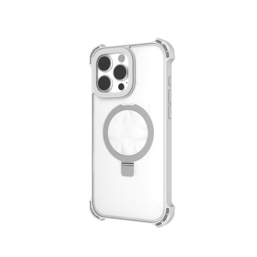 iPhone 16 Pro Max Kılıf Magsafe Şarj Özellikli Raptic Dual Serisi Şeffaf Standlı Kılıf Şeffaf