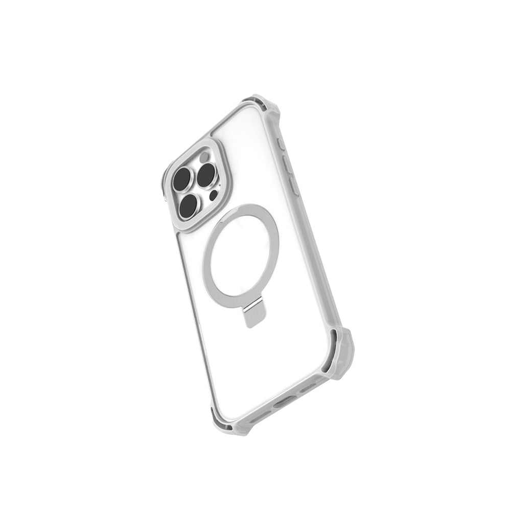 iPhone 16 Pro Max Kılıf Magsafe Şarj Özellikli Raptic Dual Serisi Şeffaf Standlı Kılıf Şeffaf
