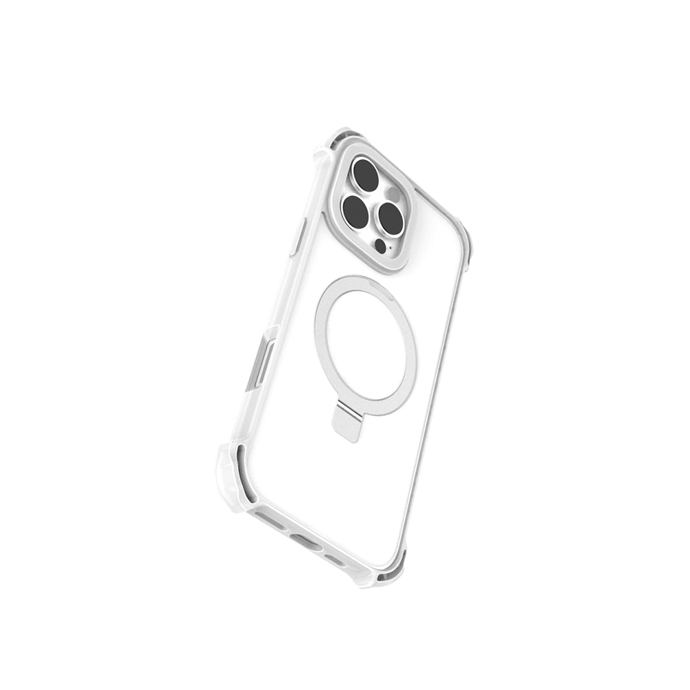 iPhone 16 Pro Max Kılıf Magsafe Şarj Özellikli Raptic Dual Serisi Şeffaf Standlı Kılıf Şeffaf
