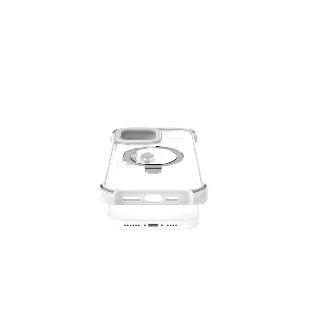 iPhone 16 Pro Max Kılıf Magsafe Şarj Özellikli Raptic Dual Serisi Şeffaf Standlı Kılıf Siyah