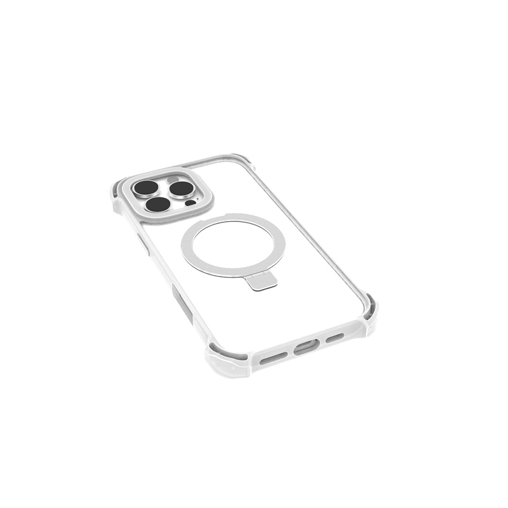 iPhone 16 Pro Max Kılıf Magsafe Şarj Özellikli Raptic Dual Serisi Şeffaf Standlı Kılıf Şeffaf