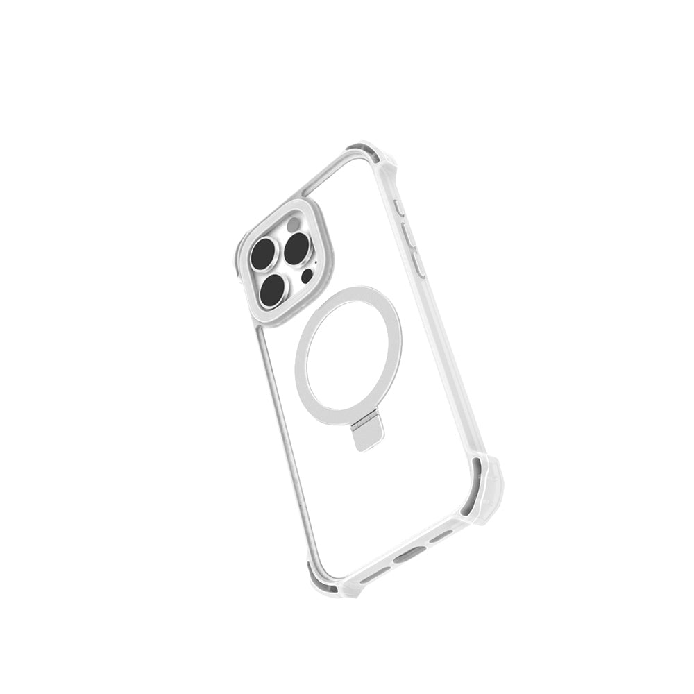 iPhone 16 Pro Max Kılıf Magsafe Şarj Özellikli Raptic Dual Serisi Şeffaf Standlı Kılıf Şeffaf