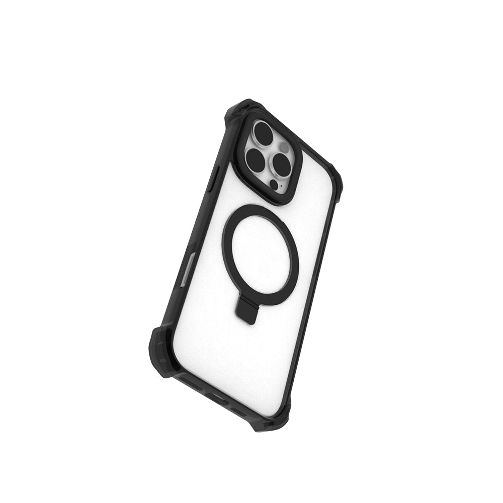 iPhone 16 Pro Max Kılıf Magsafe Şarj Özellikli Raptic Dual Serisi Şeffaf Standlı Kılıf Şeffaf