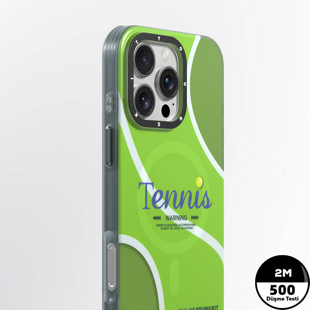 iPhone 16 Pro Max Kılıf Magsafe Şarj Özellikli Spor Tasarımlı Youngkit Dynamic Serisi Kılıf Yeşil