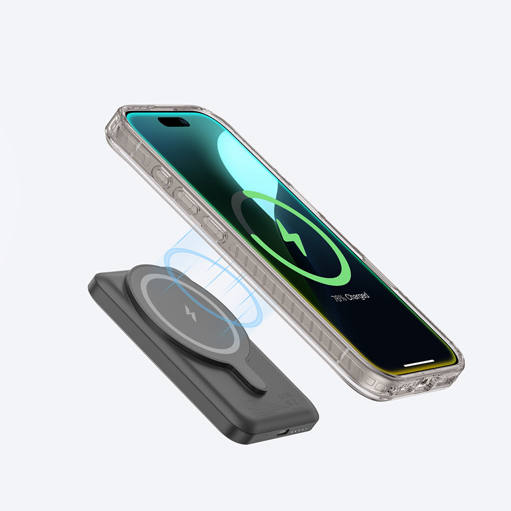 iPhone 16 Pro Max Kılıf Magsafe Şarj Özellikli Standlı Amazingthing Titan Pro Plus Kılıf Gri