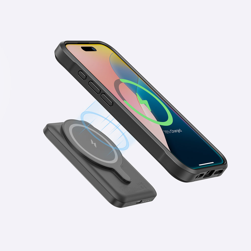 iPhone 16 Pro Max Kılıf Magsafe Şarj Özellikli Standlı Kartlıklı Set Amazingthing Glamour Luxe Serisi Kılıf Siyah