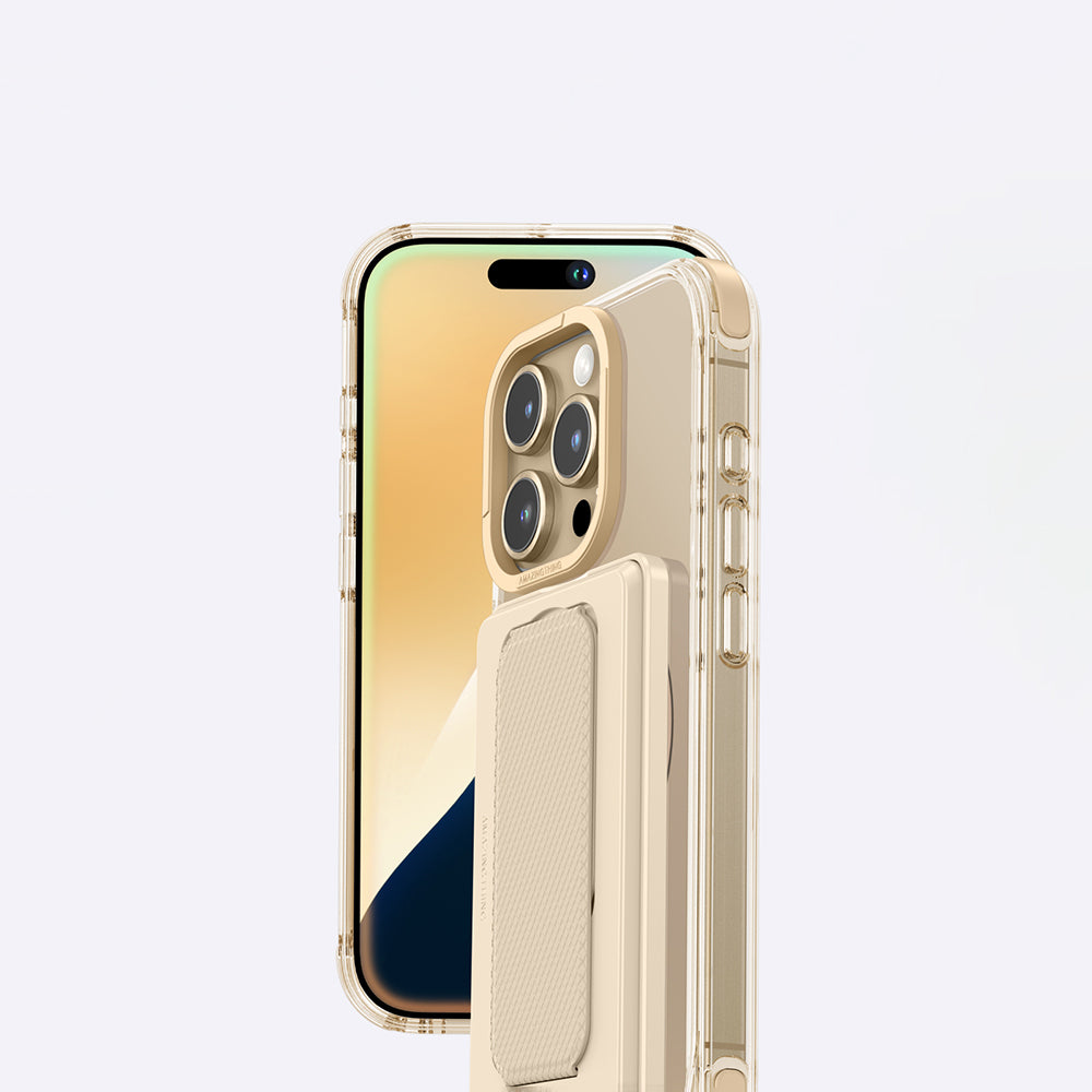 iPhone 16 Pro Max Kılıf Magsafe Şarj Özellikli Standlı Kartlıklı Set Amazingthing Omni Adventure Serisi Kılıf Rose Gold