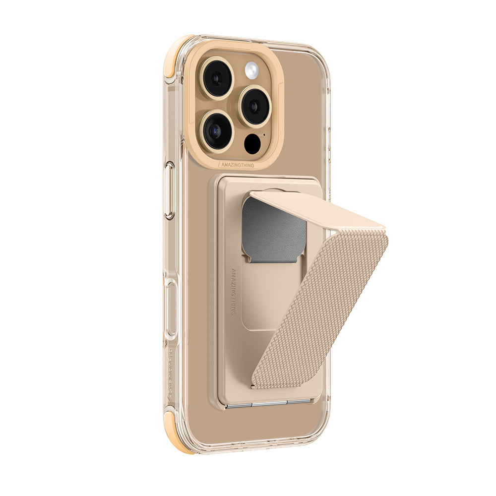 iPhone 16 Pro Max Kılıf Magsafe Şarj Özellikli Standlı Kartlıklı Set Amazingthing Omni Adventure Serisi Kılıf Rose Gold