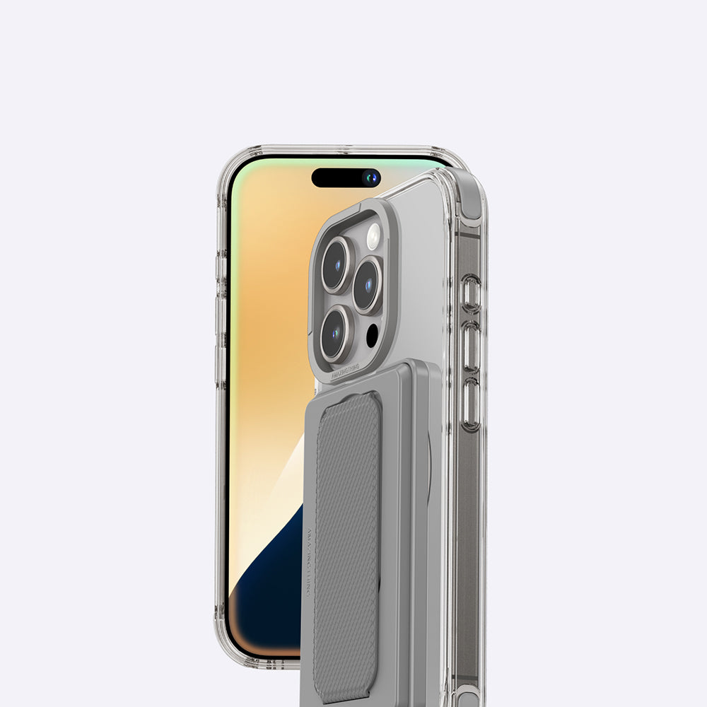 iPhone 16 Pro Max Kılıf Magsafe Şarj Özellikli Standlı Kartlıklı Set Amazingthing Omni Adventure Serisi Kılıf Gri