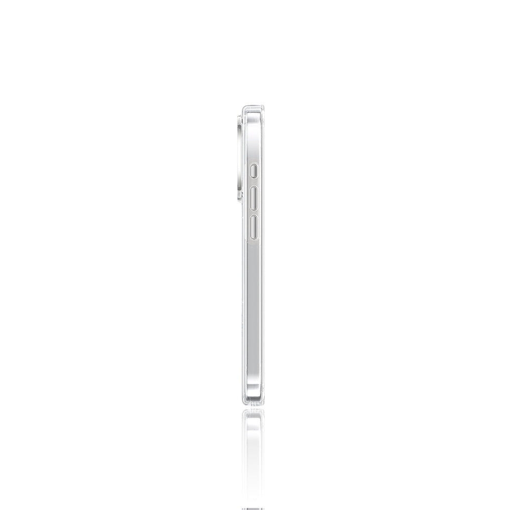 Apple iPhone 16 Pro Max Kılıf Magsafe Şarj Özellikli Standlı Pynana Dancing Streamer Serisi Kapak Beyaz