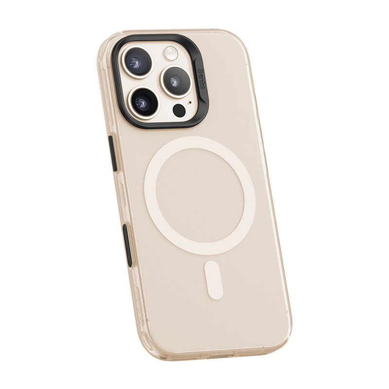 iPhone 16 Pro Max Kılıf Magsafe Şarj Özellikli Yeni Seri Benks Lucid Armor Kılıf Gold