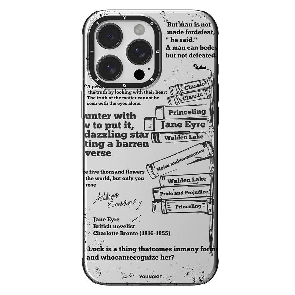 iPhone 16 Pro Max Kılıf Magsafe Şarj Özellikli Youngkit Literary Serisi Classic Kılıf Gri