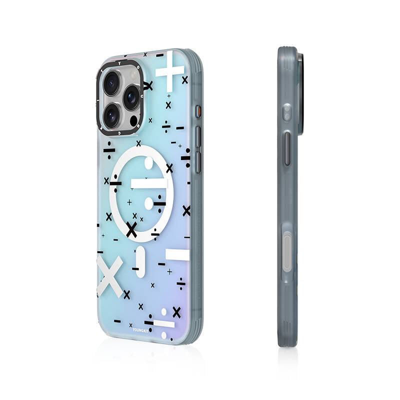 iPhone 16 Pro Max Kılıf Magsafe Şarj Özellikli Youngkit Mathematical Serisi Kılıf Colorful