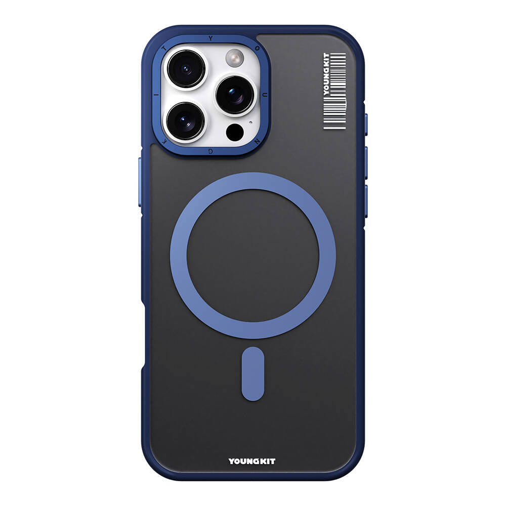 iPhone 16 Pro Max Kılıf Magsafe Şarj Özellikli Youngkit Rock Sand Serisi Kılıf Siyah