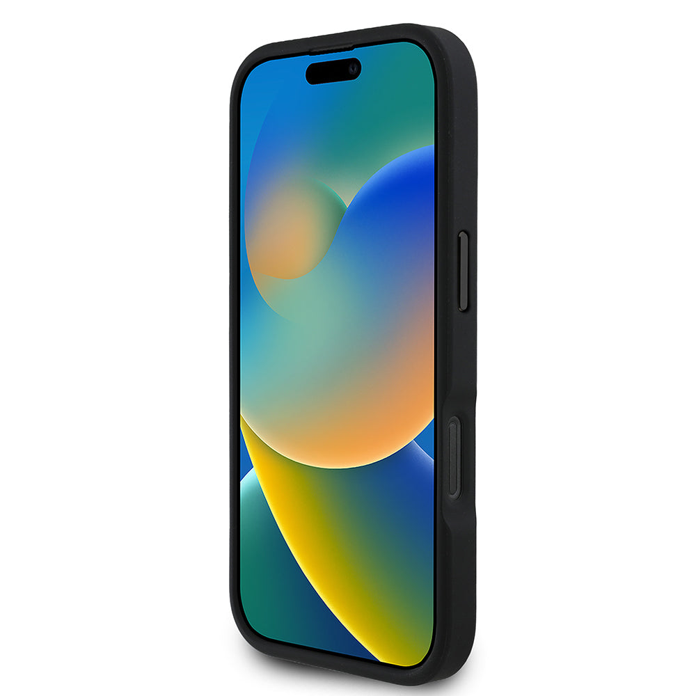 Apple iPhone 16 Pro Max Kılıf Redbull Orjinal Lisanslı Magsafe Şarj Özellikli Kırmızı Halka ve Logo Kabartmalı PU Deri Kapak Lacivert