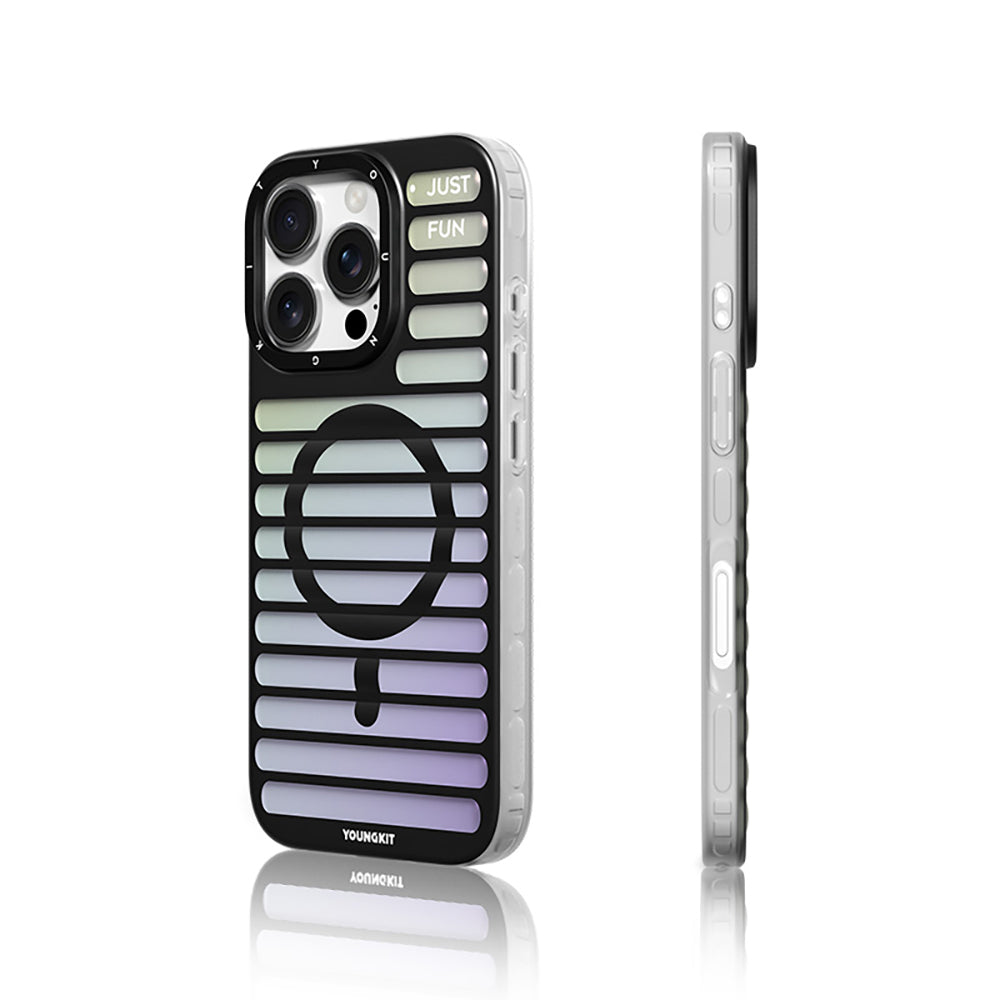 iPhone 16 Pro Max Magsafe Şarj Özellikli Youngkit Geek Serisi Kılıf Siyah