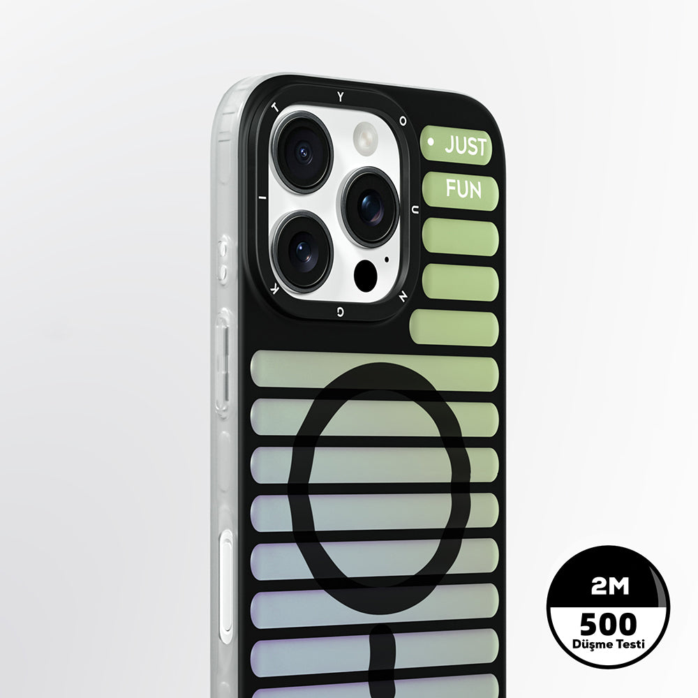 iPhone 16 Pro Max Magsafe Şarj Özellikli Youngkit Geek Serisi Kılıf Siyah