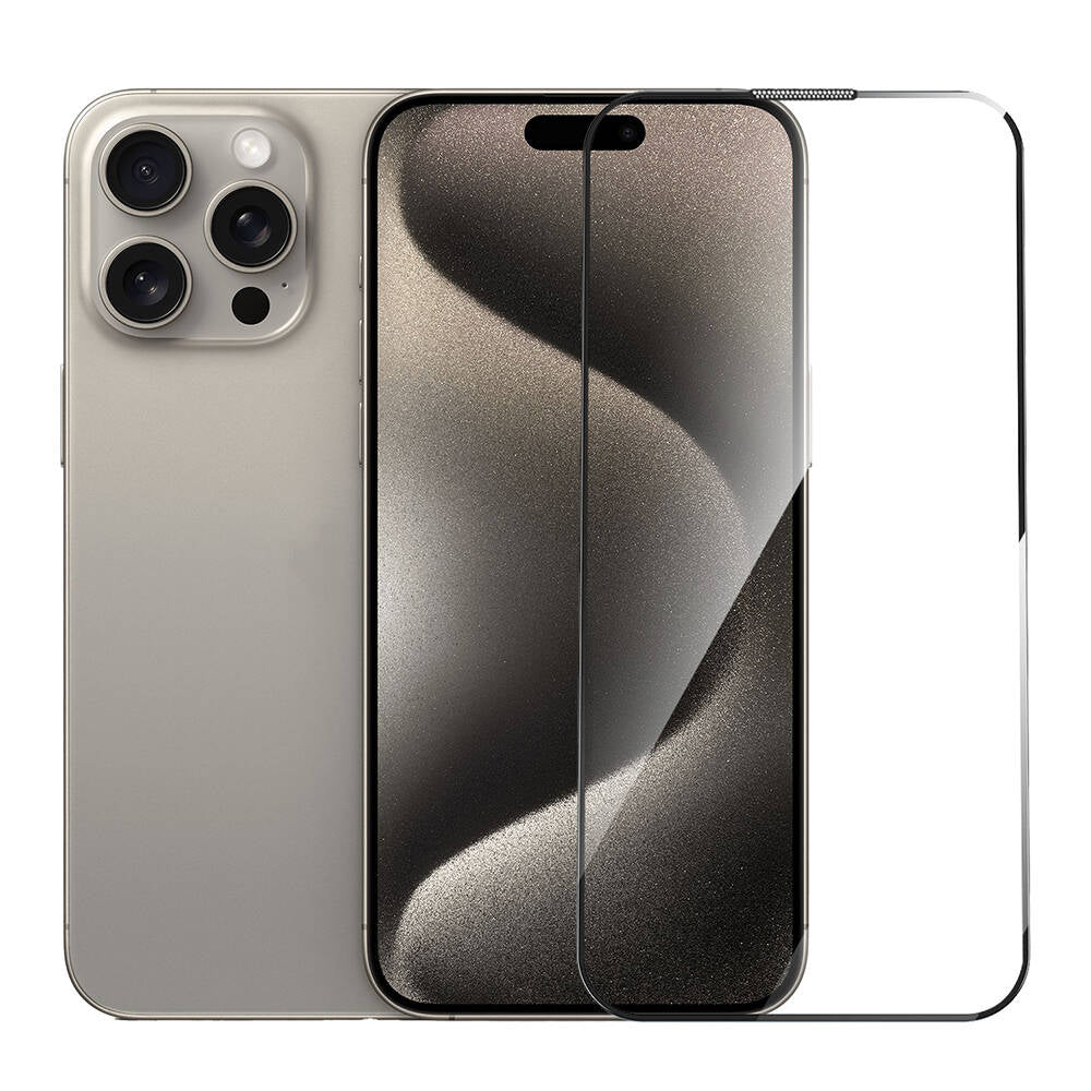 Apple iPhone 16E Wiwu SQ-008 Oleofobik Easy Install Darbeye Karşı Dayanıklı Temperli Cam Ekran Koruyucu + Kolay Uygulama Aparatlı Siyah