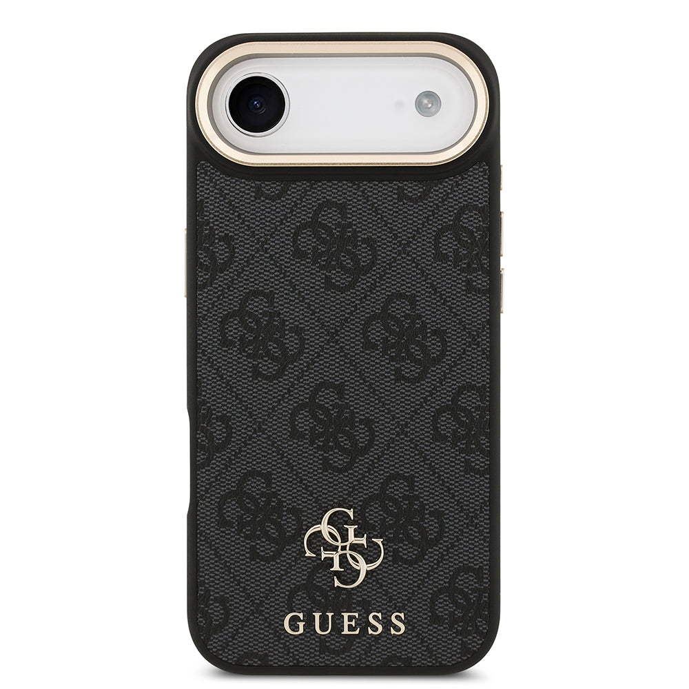 Apple iPhone 17 Air Guess Orjinal Lisanslı 4G ve Yazı Logolu Kılıf + Ekran Koruyucu + Lens Koruyucu 3in1 Aksesuar Seti Siyah