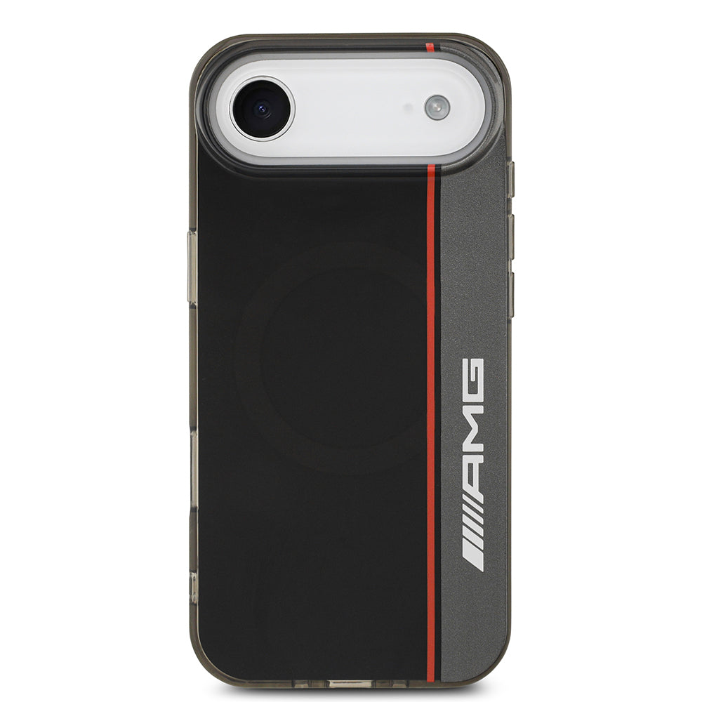 Apple iPhone 17 Air Kılıf AMG Orjinal Lisanslı M-safe Şarj Özellikli IML Baskı Logolu Çift Katmanlı Bow Lines Kapak Siyah