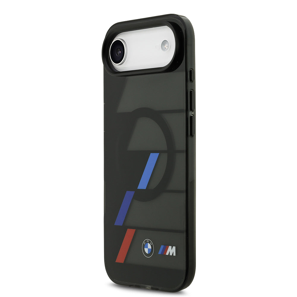 Apple iPhone 17 Air Kılıf BMW Orjinal Lisanslı M-safe Şarj Özellikli IML Baskılı Üç Renkli M Dizayn Kapak Siyah